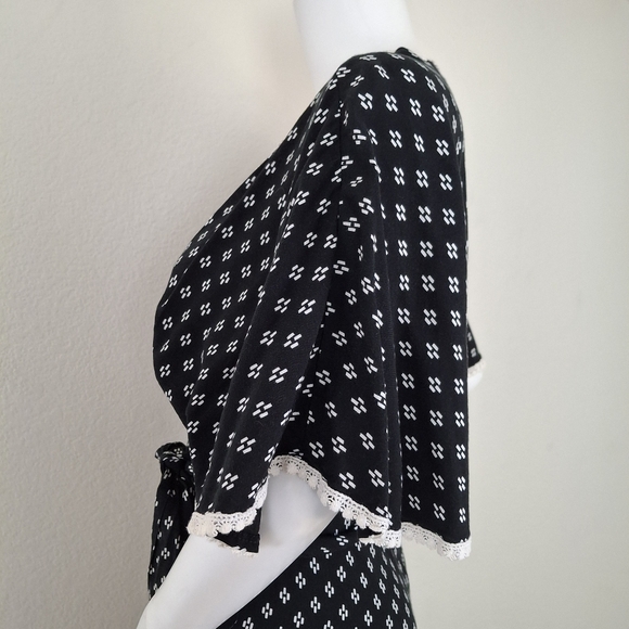 OPEN TO OFFERS Anthropologie Black Midi Wrap Dress Size M/L - Picture 9 of 13